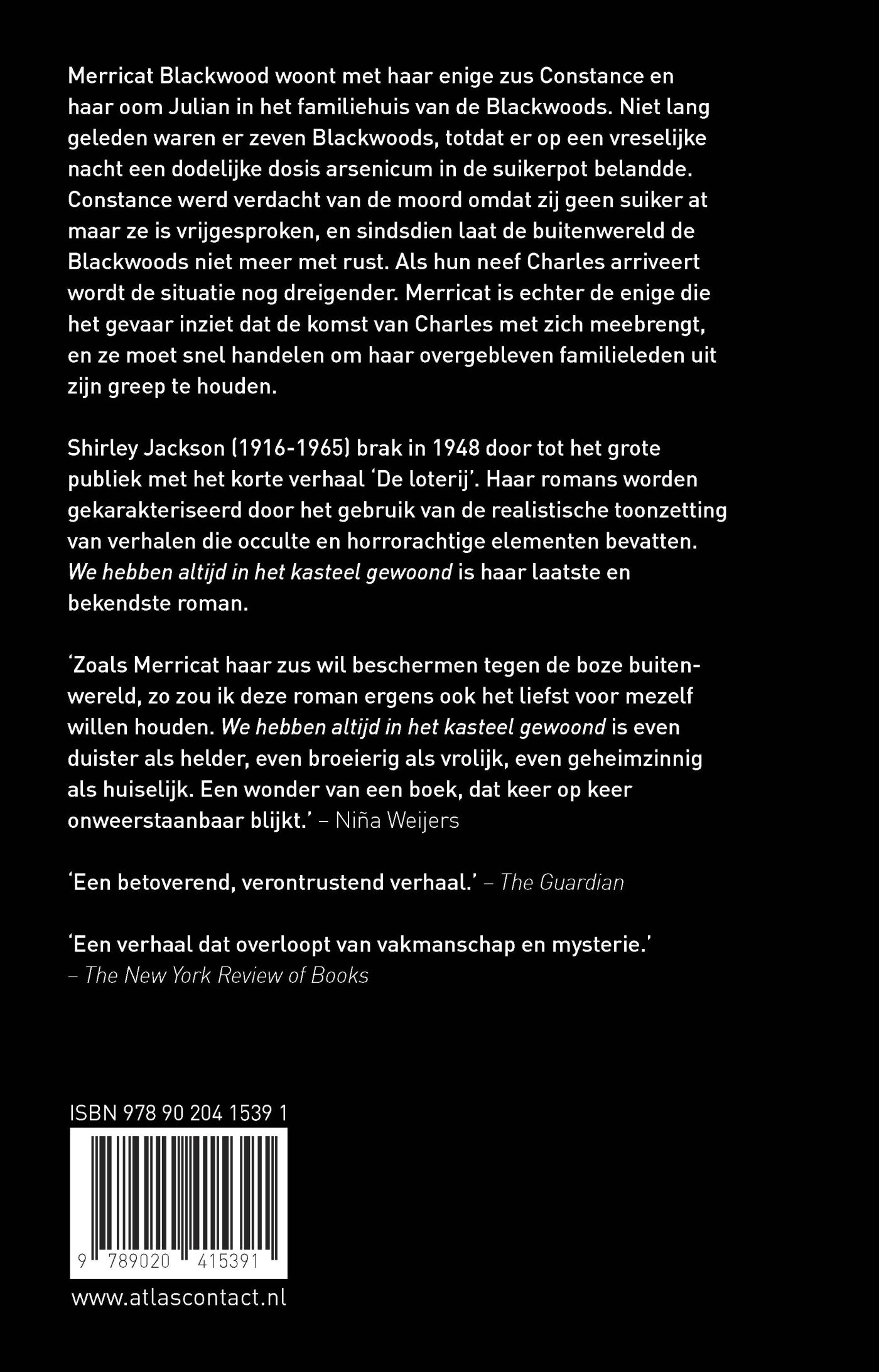 Achterkant van We hebben altijd in het kasteel gewoond