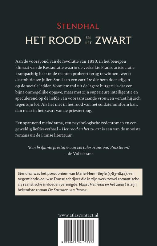 Achterkant van Het rood en het zwart