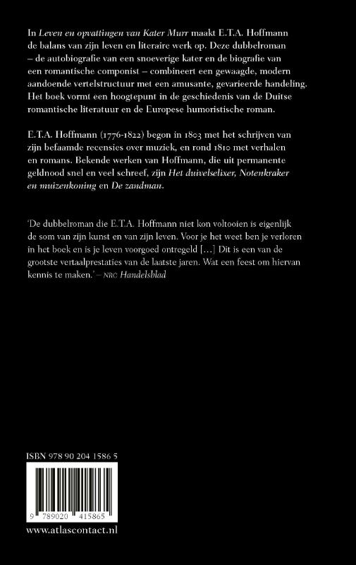 Achterkant van Leven en opvattingen van Kater Murr