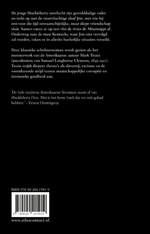 Achterkant van De avonturen van Huckleberry Finn