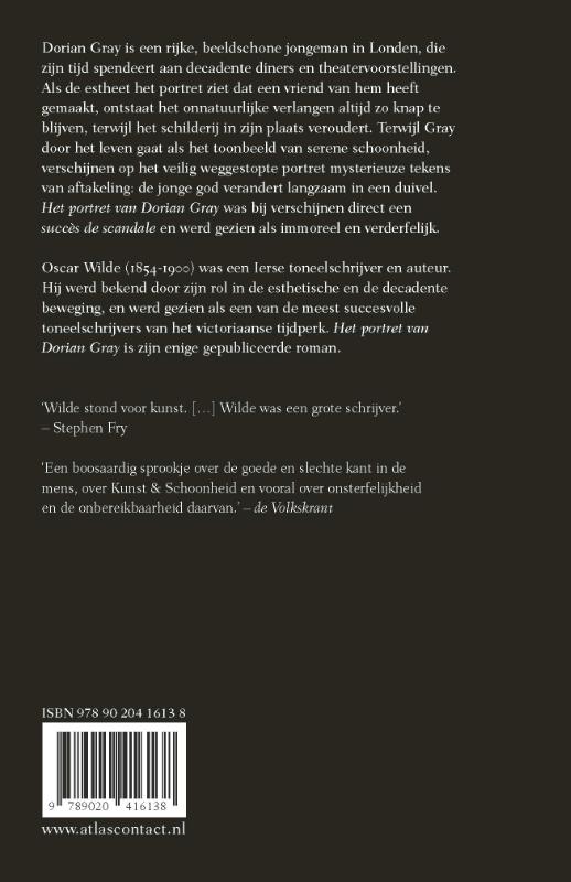 Achterkant van Het portret van Dorian Gray