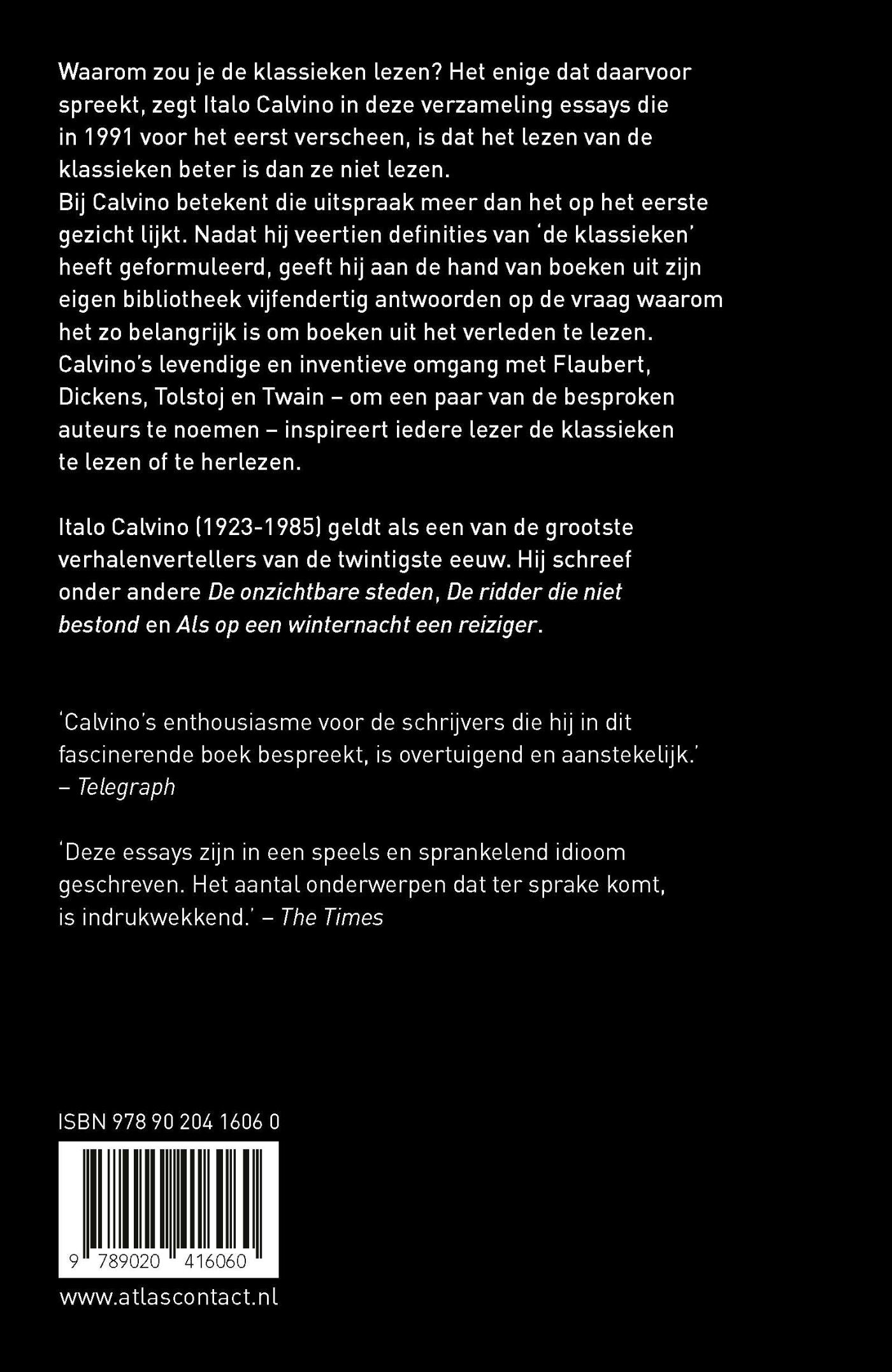 Achterkant van Waarom zou je de klassieken lezen