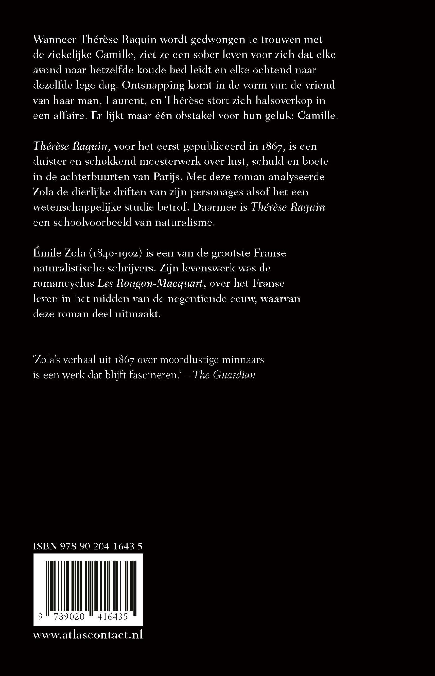 Achterkant van Thérèse Raquin
