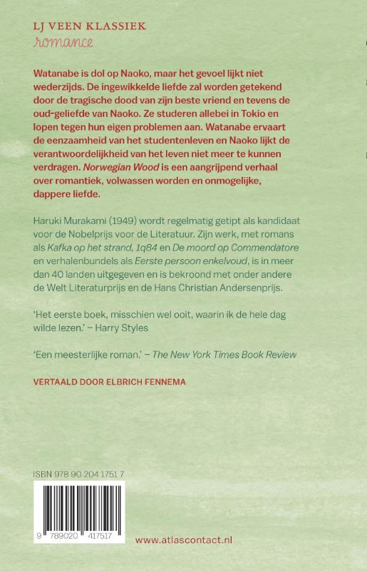 Achterkant van Norwegian Wood