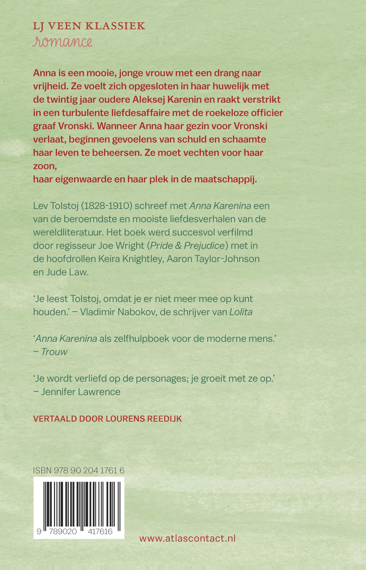 Achterkant van Anna Karenina