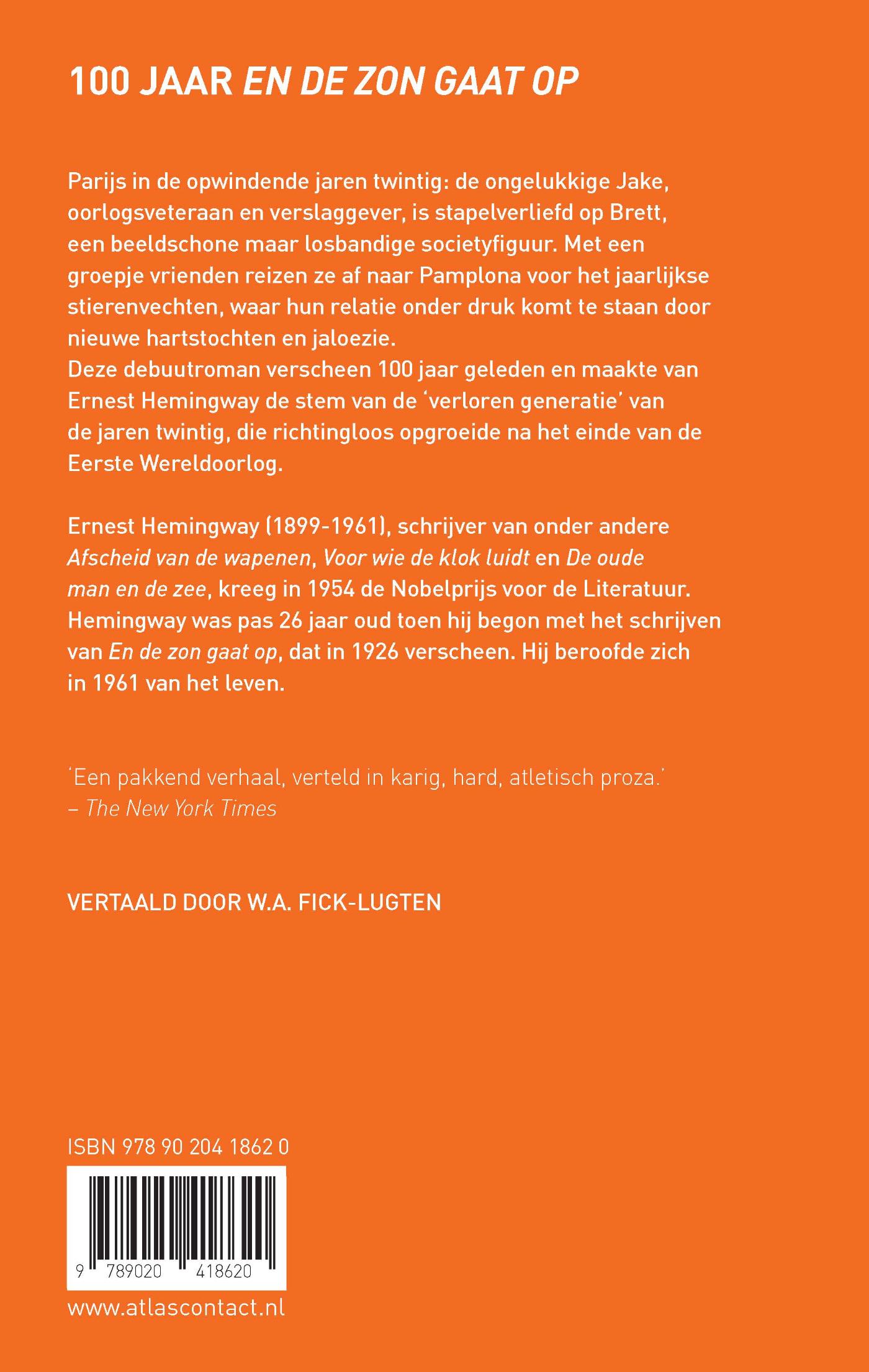 Achterkant van En de zon gaat op