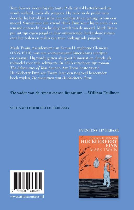Achterkant van De avonturen van Tom Sawyer