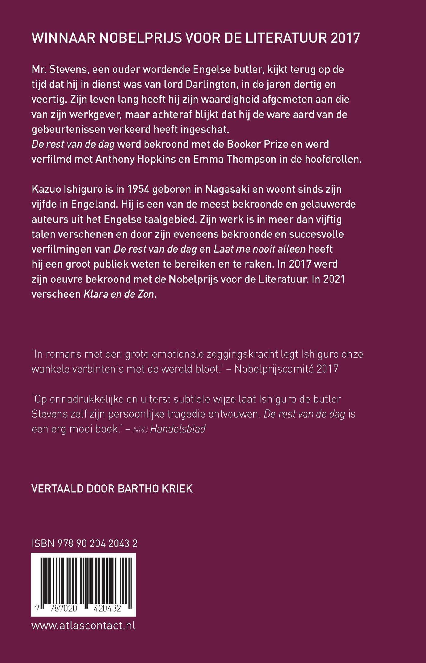 Achterkant van De rest van de dag