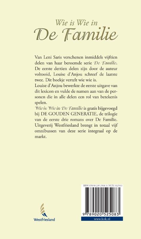 Achterkant van Wie is wie in de Familie
