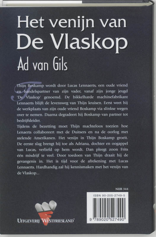 Achterkant van Het venijn van de Vlaskop
