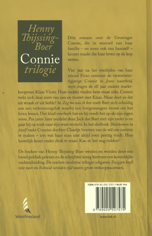 Achterkant van Connie trilogie