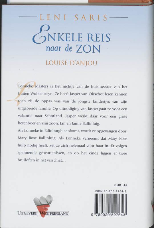Achterkant van Enkele reis naar de zon