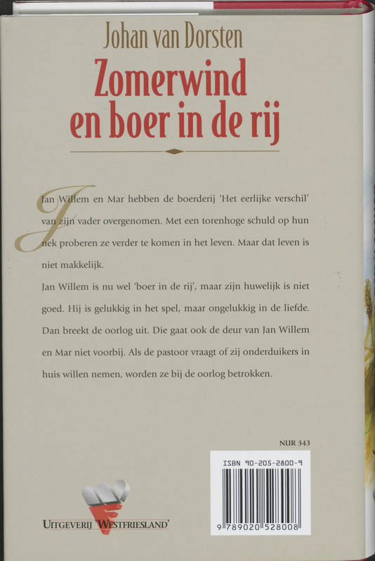 Achterkant van Zomerwind en boer in de rij