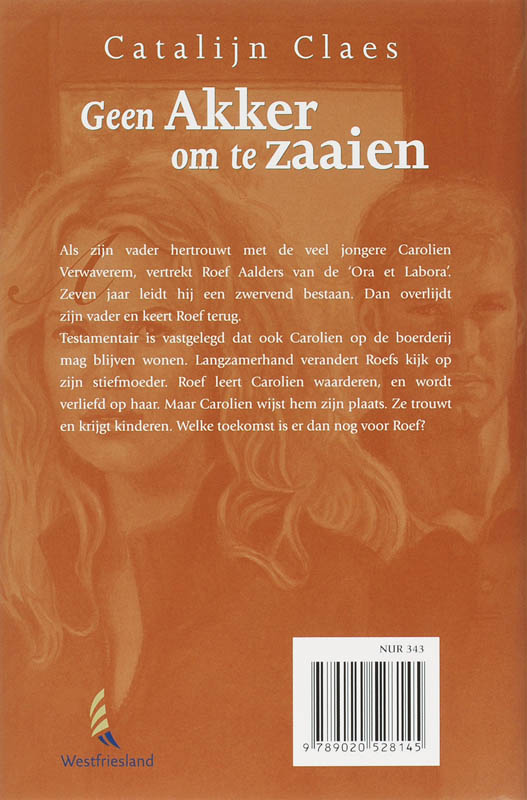 Achterkant van Geen akker om te zaaien