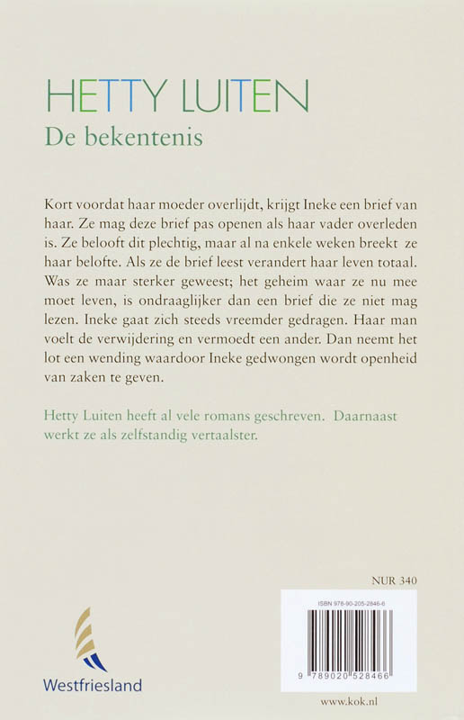 Achterkant van De bekentenis