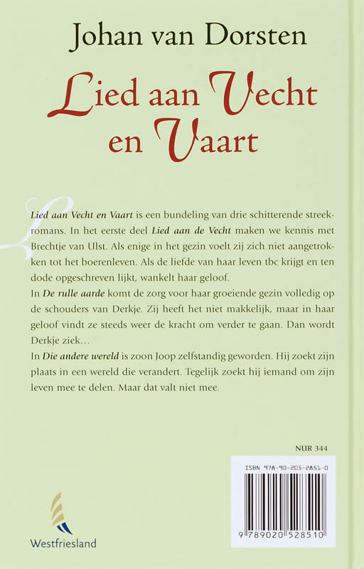 Achterkant van Lied aan Vecht en Vaart