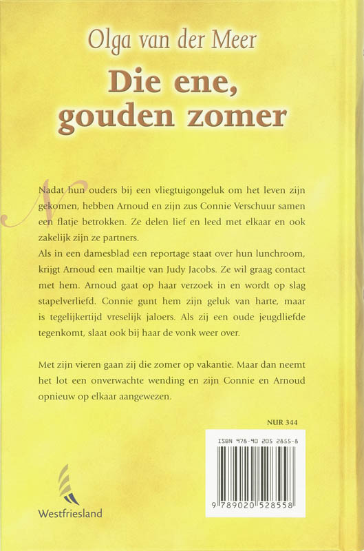 Achterkant van Die ene gouden zomer