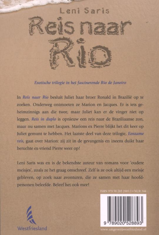 Achterkant van Reis naar Rio trilogie