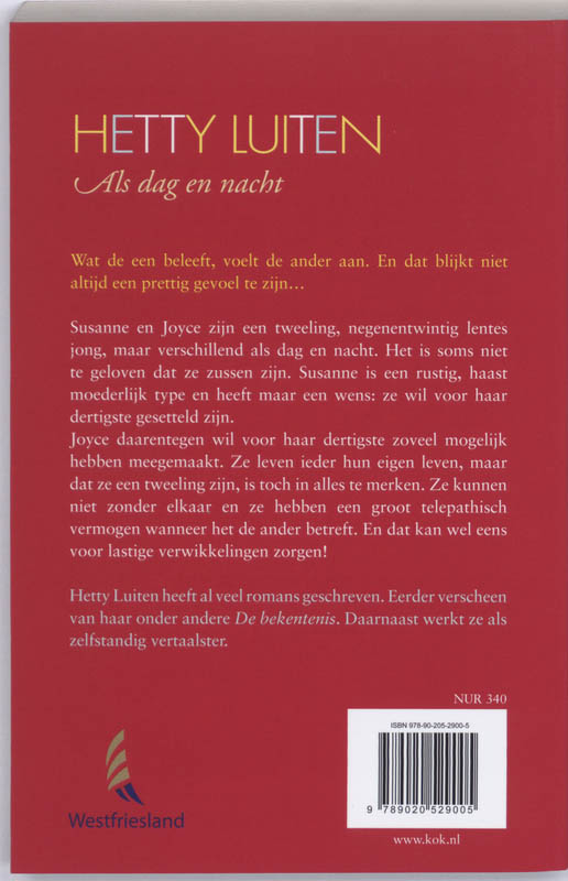 Achterkant van Als dag en nacht