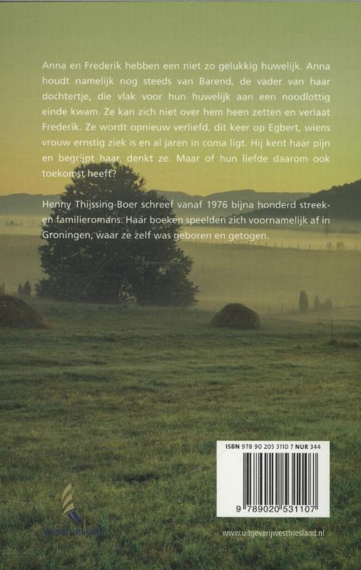 Achterkant van Als dauwdruppels op het land