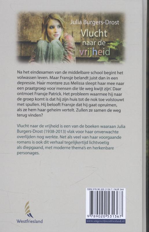 Achterkant van Vlucht naar de vrijheid