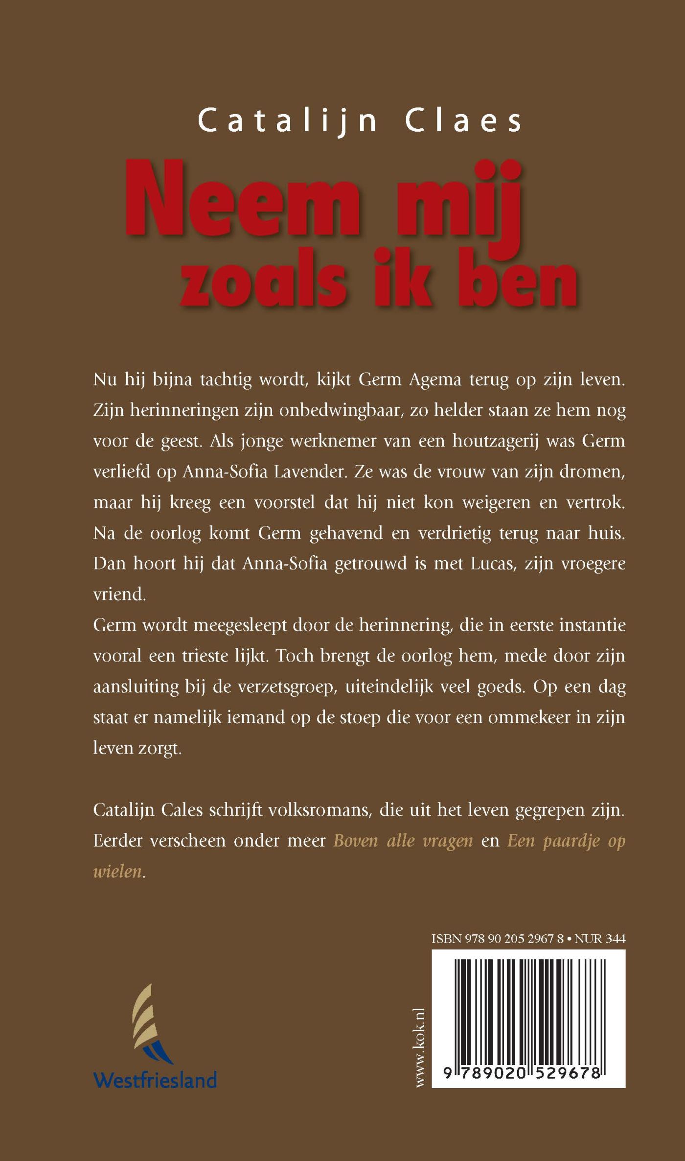 Achterkant van Neem mij zoals ik ben