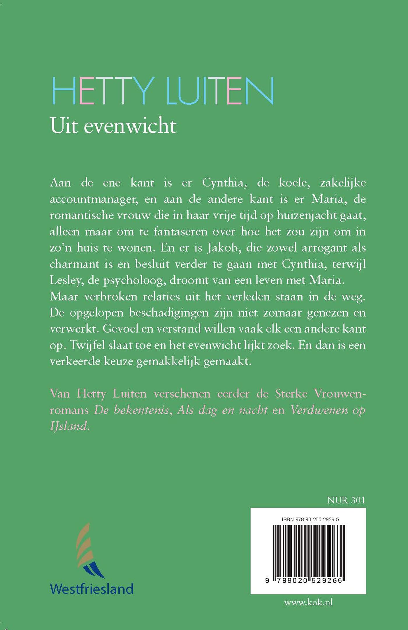 Achterkant van Uit evenwicht