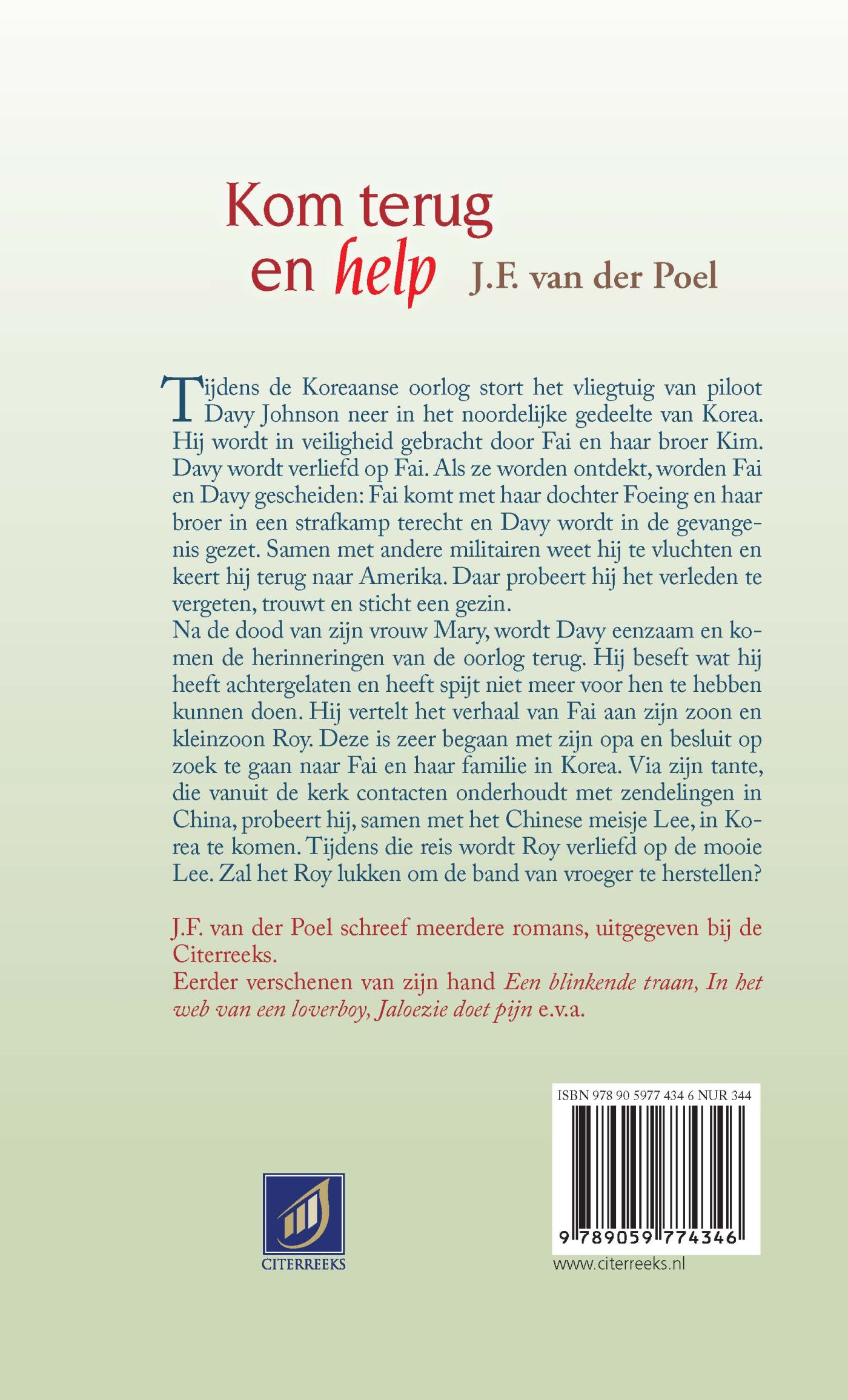 Achterkant van Kom terug en help