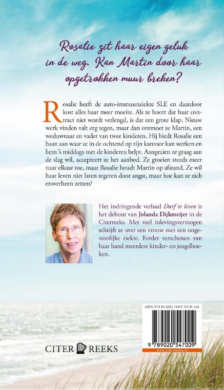Achterkant van Durf te leven