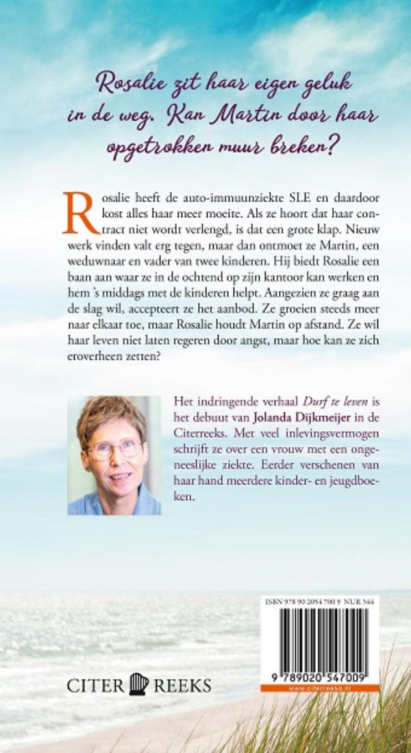 Achterkant van Durf te leven