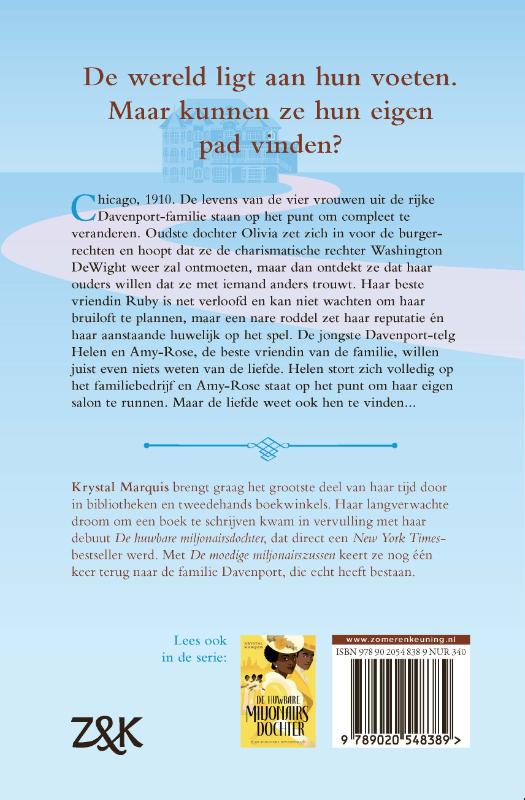 Achterkant van De moedige miljonairszussen
