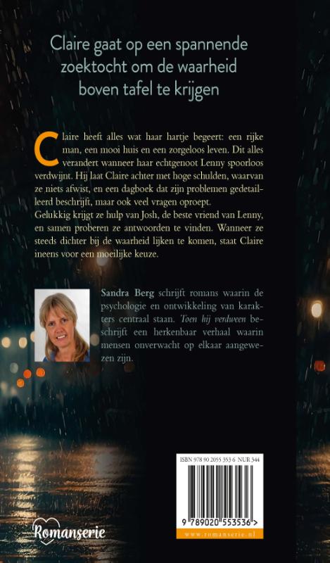 Achterkant van Toen hij verdween