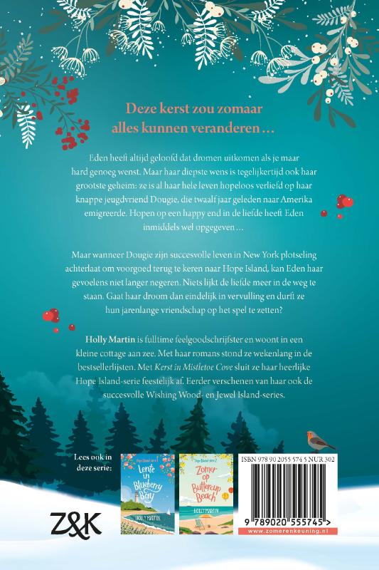 Achterkant van Kerst in Mistletoe Cove