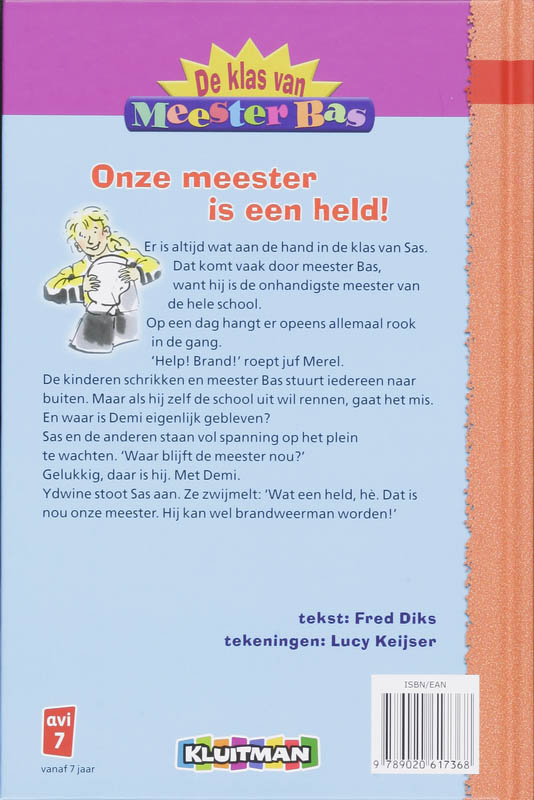 Achterkant van Onze meester is een held!