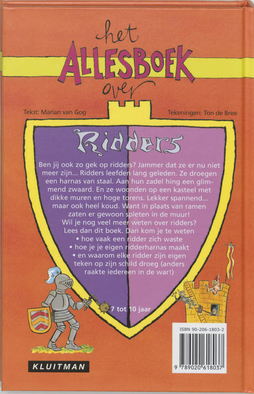 Achterkant van Het allesboek over Ridders