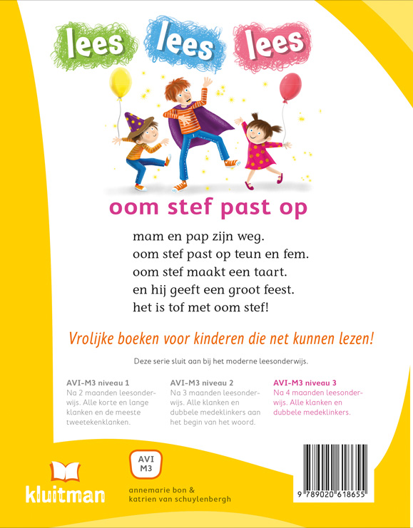 Achterkant van oom stef past op