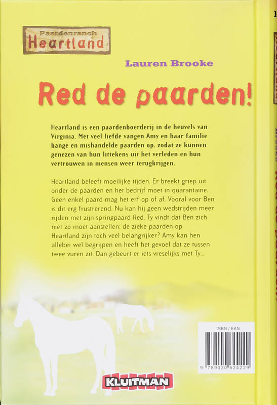 Achterkant van Red de paarden!