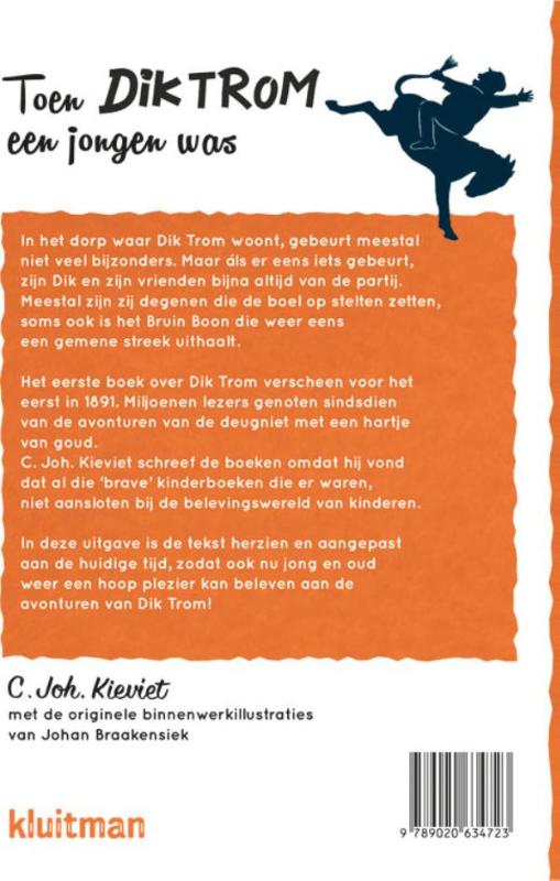 Achterkant van Toen Dik Trom een jongen was
