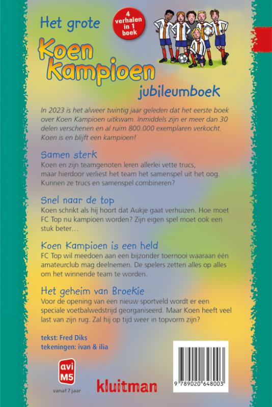 Achterkant van Het grote Koen Kampioen jubileumboek
