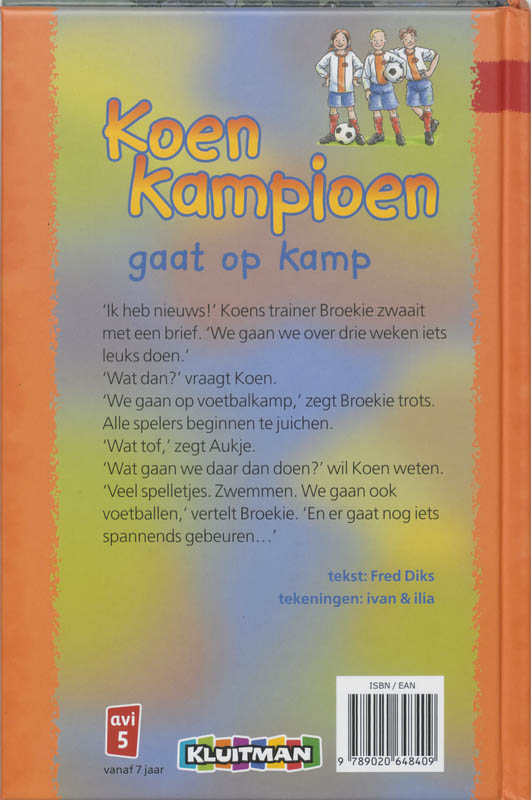Achterkant van Koen kampioen gaat op kamp