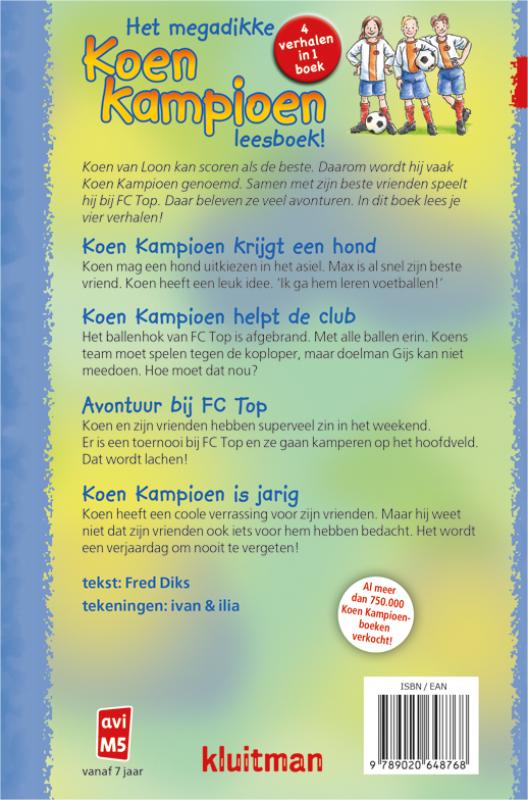 Achterkant van Het megadikke Koen Kampioen leesboek!