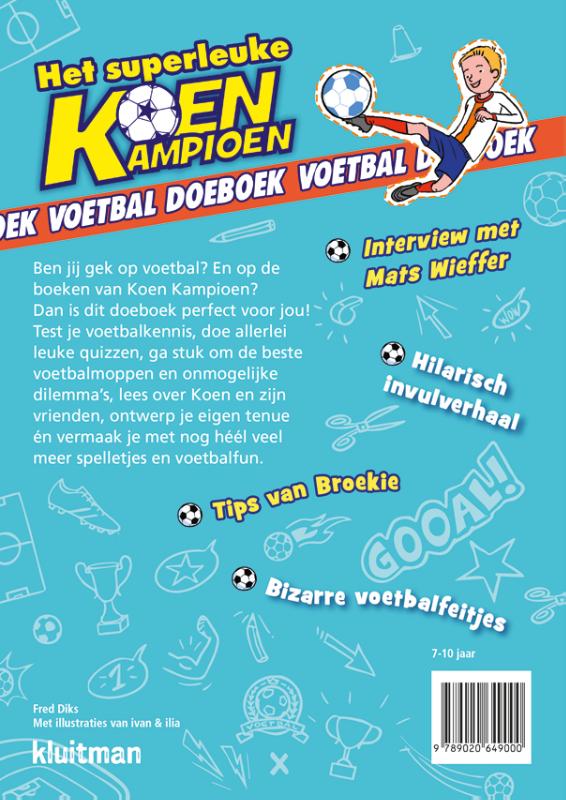 Achterkant van Het superleuke Koen Kampioen voetbal doeboek