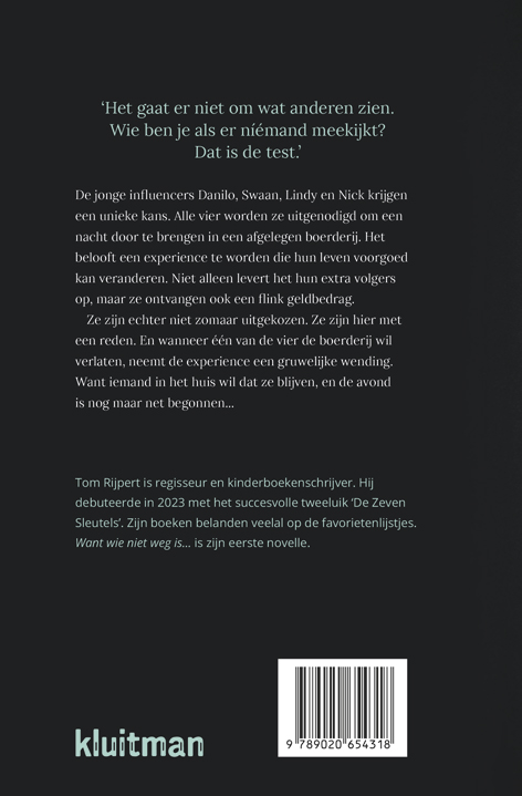 Achterkant van Want wie niet weg is...