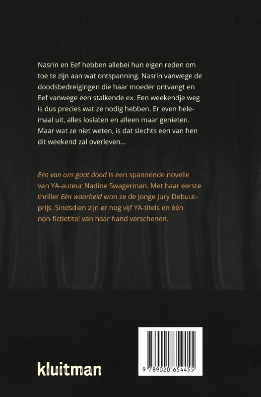 Achterkant van Een van ons gaat dood