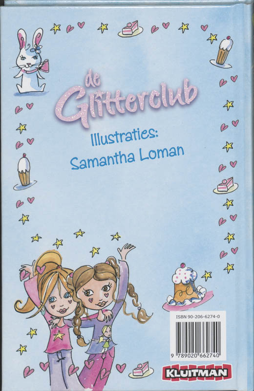 Achterkant van De Glitterclub Vriendenboek