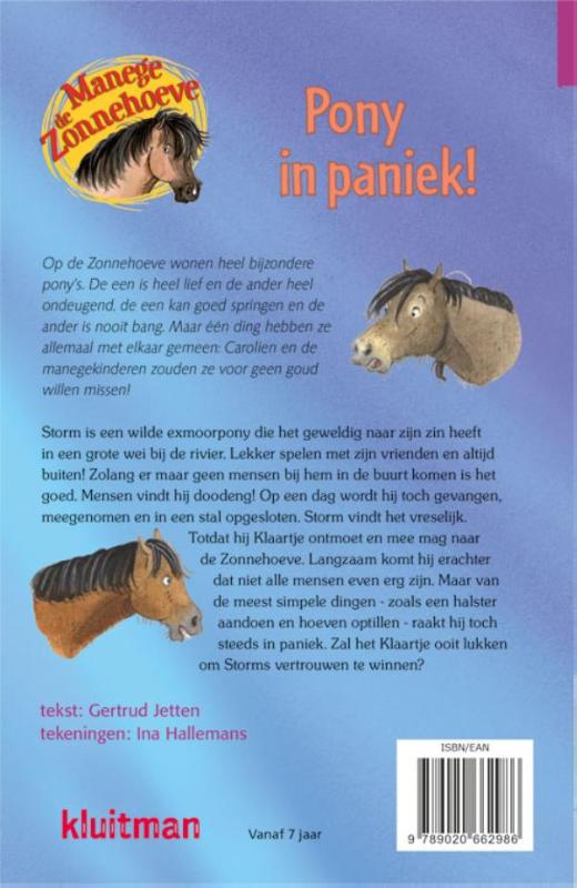 Achterkant van Pony in paniek