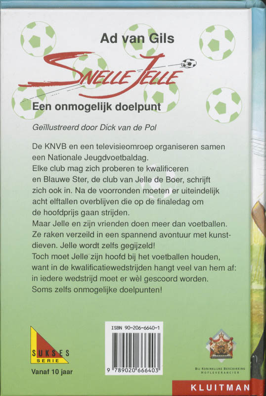 Achterkant van Snelle Jelle Een onmogelijk doelpunt
