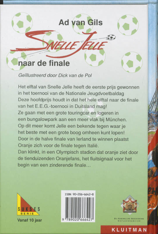 Achterkant van Snelle Jelle naar de finale