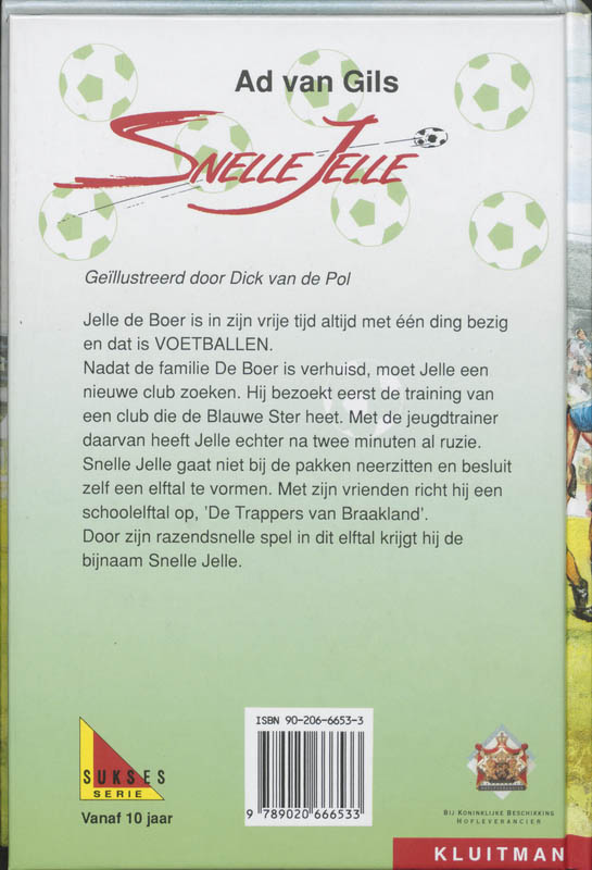 Achterkant van Snelle Jelle