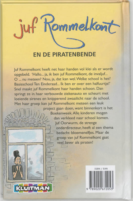 Achterkant van Juf Rommelkont en de piratenbende